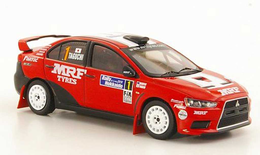 Mitsubishi Lancer Evolution X 1/43 IXO Evolution X No.1 K.Taguchi / C.Murphy Rally Hokkaido 2010 modellino in miniatura