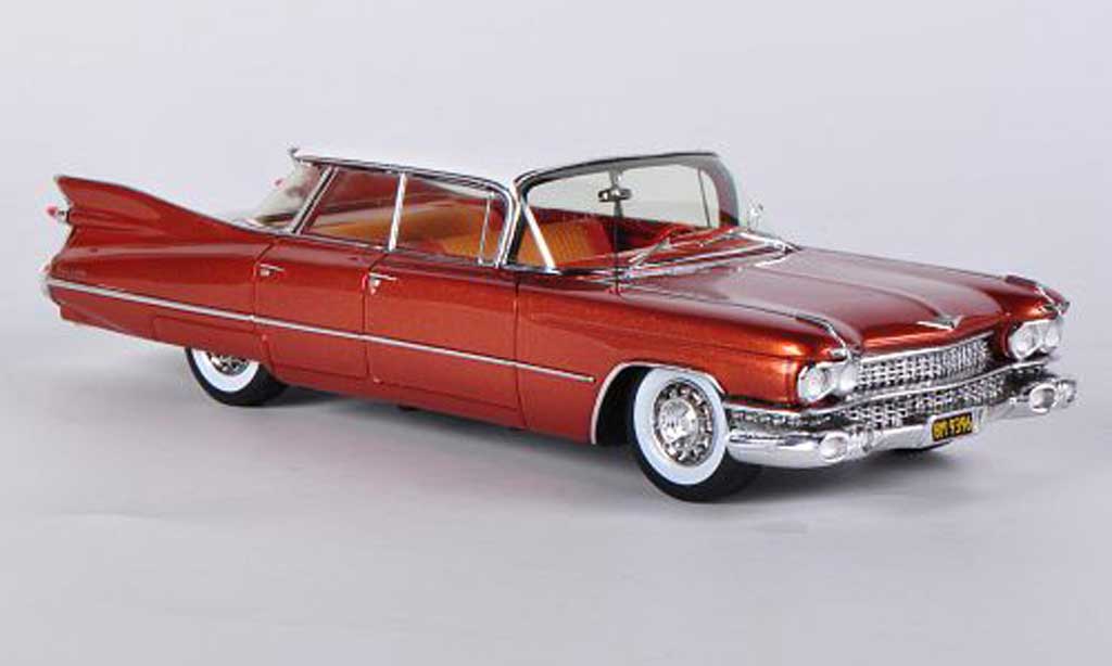 Cadillac Deville 1/43 Spark Sedan 4-Door 4-Window Hardtop marronee/bianco 1959 modellino in miniatura