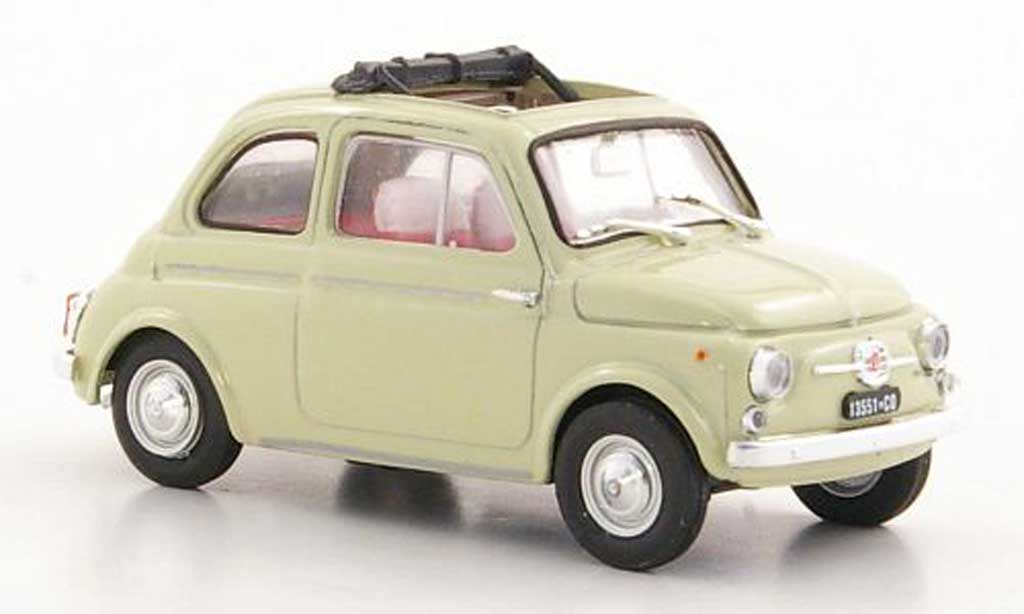 Fiat 500 D 1/43 Brumm D beige geoffnetes Faltdach 1960 modellino in miniatura