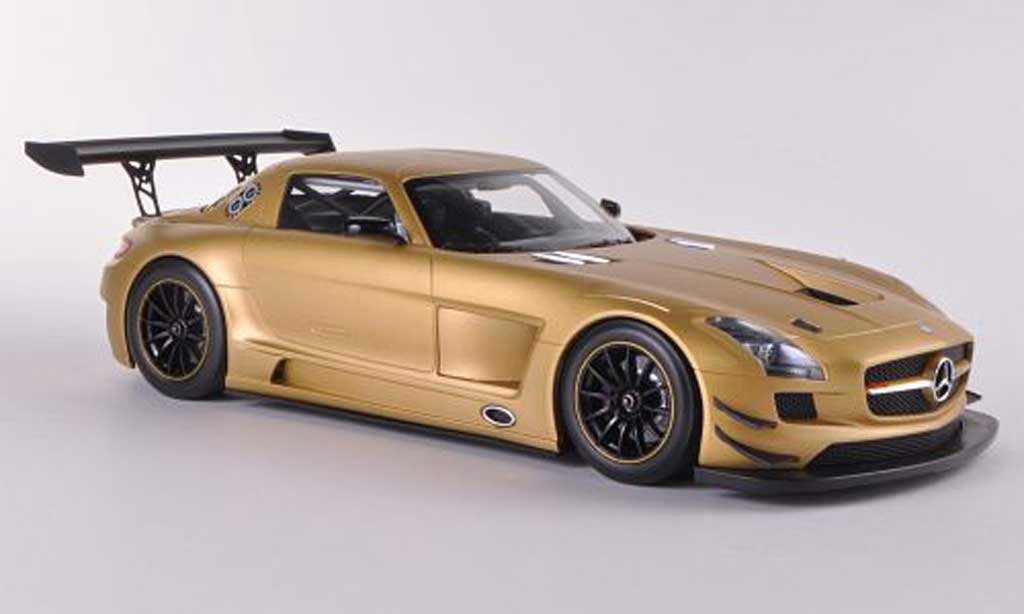 Mercedes SLS 1/18 Minichamps AMG GT3 mattgold Plain Body Version 2011 modellino in miniatura