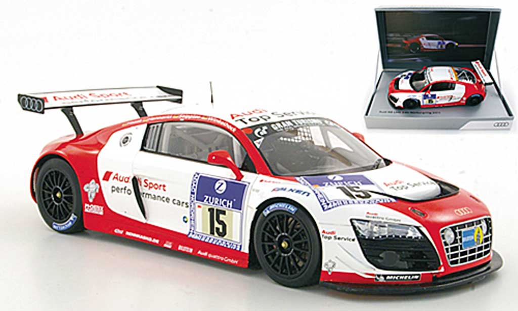 Audi R8 LMS 1/18 Spark LMS No.15 Sport Haase / Hennerici / Stippler / Winkelhock ADAC 24h Nurburgring 2011 modellino in miniatura