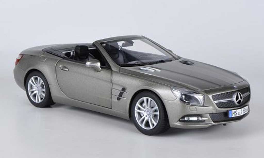 Mercedes Classe SL 500 1/18 Norev 500 matt grigio 2012 modellino in miniatura