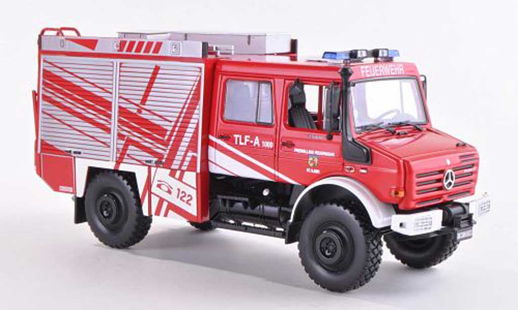 Mercedes Unimog 1/43 Norev U5000 TLF-A 1000 Freiwillige Feuerwehr St. Ilgen 2005 modellino in miniatura