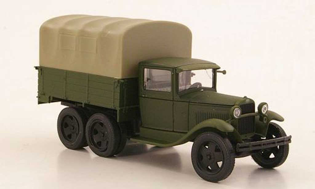 Gaz AAA 1/43 Nash Avtoprom mattgrun avec beiger Plane modellino in miniatura
