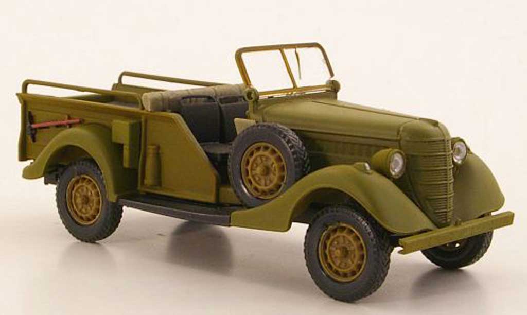 Gaz 61-417 1/43 Nash Avtoprom mattgrun geoffnetes Verdeck modellino in miniatura