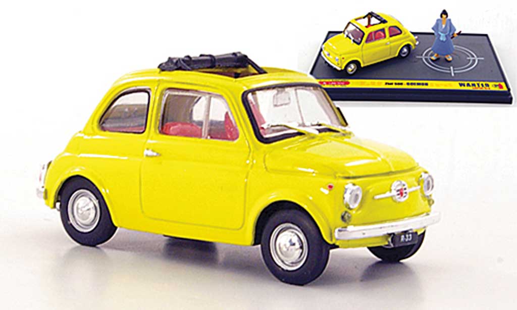 Fiat 500 1/43 Brumm giallo Goemon ''Wante- Lupin the 3rd'' modellino in miniatura