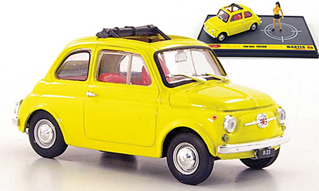 Fiat 500 1/43 Brumm giallo Fujiko ''Wante- Lupin the 3rd'' modellino in miniatura
