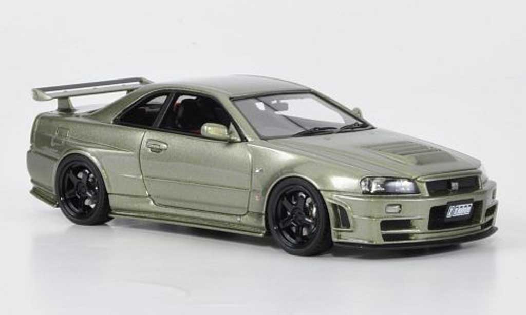 Nissan Skyline R34 1/43 HPI R34 GT-R Nismo Z-Tune grigiogrun modellino in miniatura