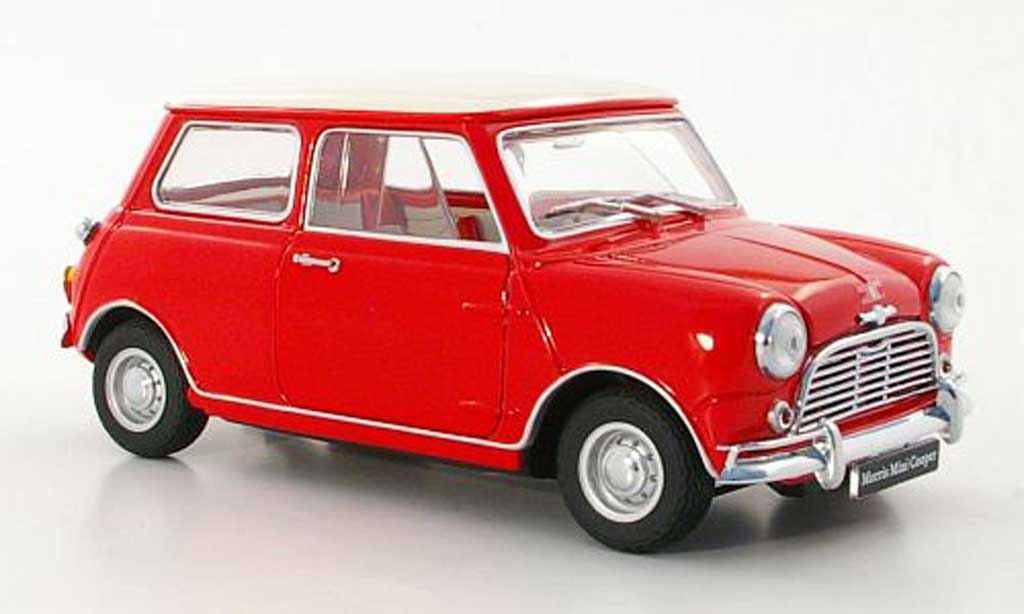 Austin Mini Cooper 1/18 Kyosho Cooper MkI 1275S rosso/bianco RHD modellino in miniatura