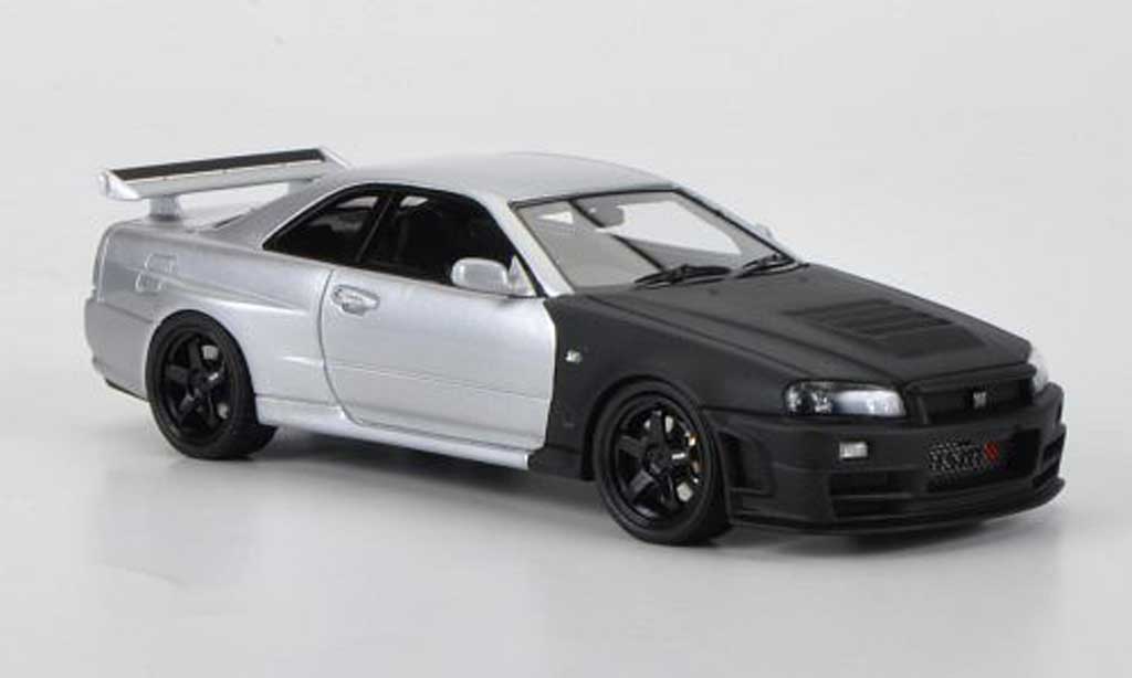 Nissan Skyline R34 1/43 HPI R34 GT-R Z-tune mattnero/grigio Testfahrzeug Suzuka 2004 modellino in miniatura