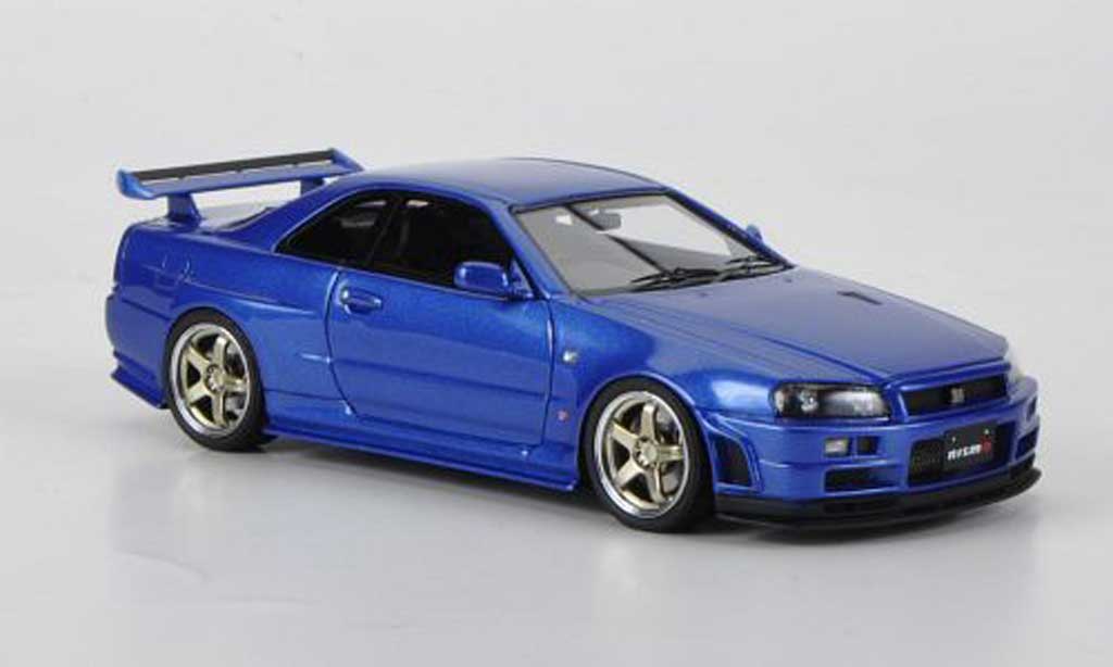 Nissan Skyline R34 1/43 HPI R34 GT-R S-tune blu RHD modellino in miniatura