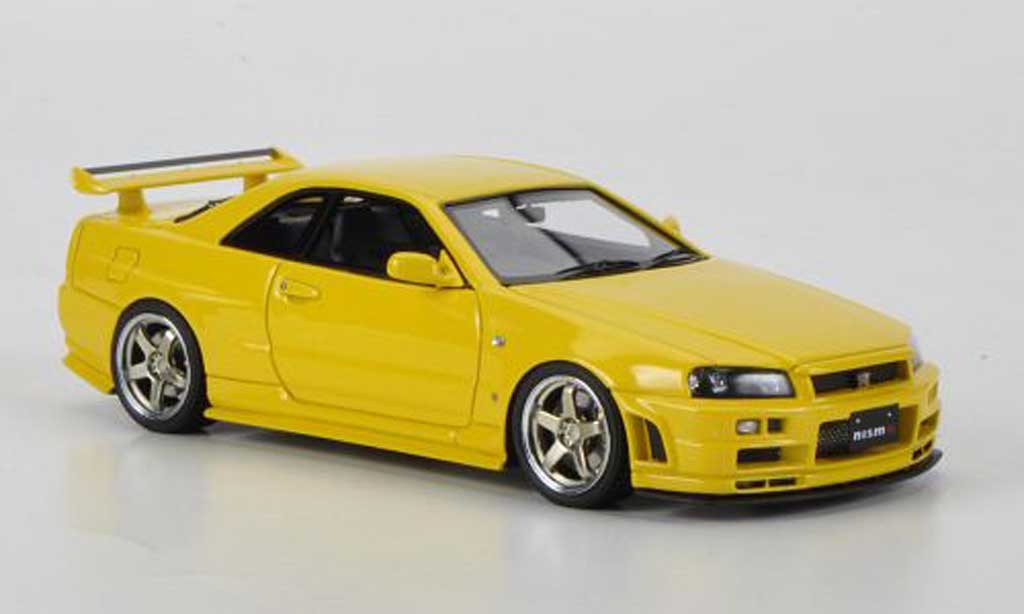 Nissan Skyline R34 1/43 HPI R34 GT-R S-tune giallo RHD modellino in miniatura