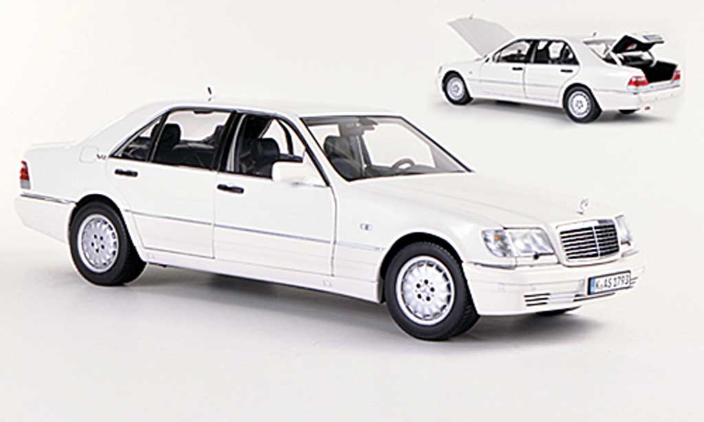 Mercedes Classe S 1/18 Norev S 600 (W140) bianco 1997 modellino in miniatura