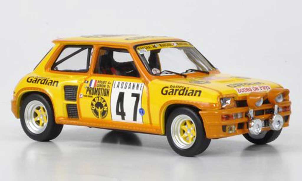 Renault 5 Turbo 1/43 IXO Turbo No.47 Gardian Rouby/Giron Rally Monte Carlo 1982 modellino in miniatura