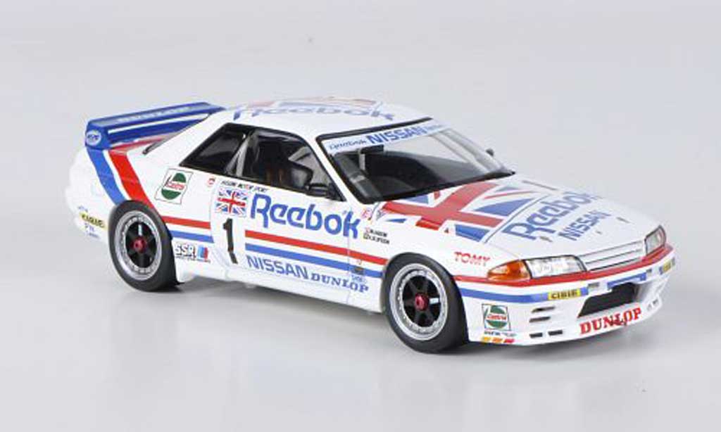 Nissan Skyline R32 1/43 HPI R32 GT-R No.1 Reebok M.Hasemi / A.Olofsson JTC West Japan 1990 modellino in miniatura