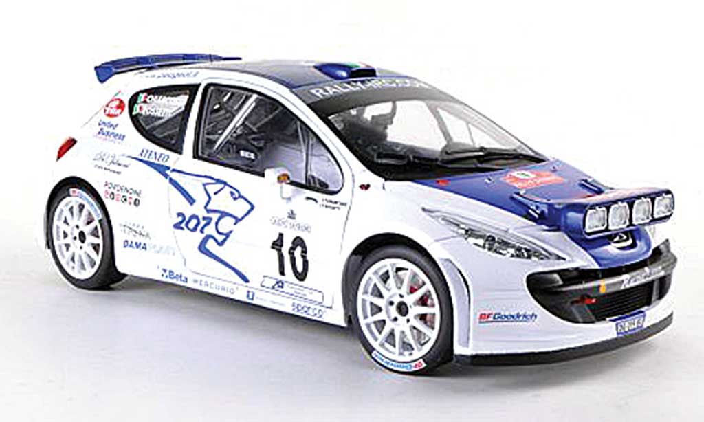 Peugeot 207 S2000 1/18 Sun Star S2000 No.10 Rally Sanremo 2007 L.Rossetti/M.Chiarcossi modellino in miniatura