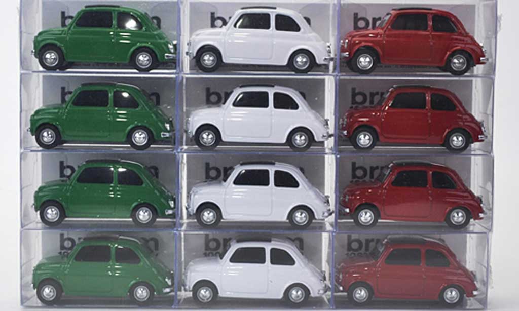 Fiat 500 1/43 Brumm 12er-Set: Nuova Tricolore grun bianco rosso 1957 modellino in miniatura