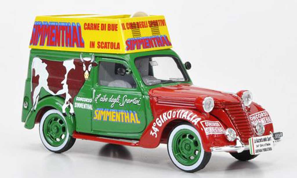 Fiat 1100 1/43 Brumm E Furgone Dosenfleisch Simmenthal KUH Giro Italia 1951 modellino in miniatura
