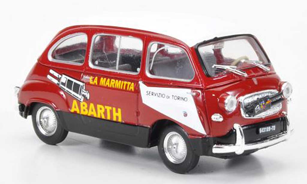 Fiat 600 1/43 Brumm D Multipla Abarth rosso/bianco La Marmitta 1960 modellino in miniatura