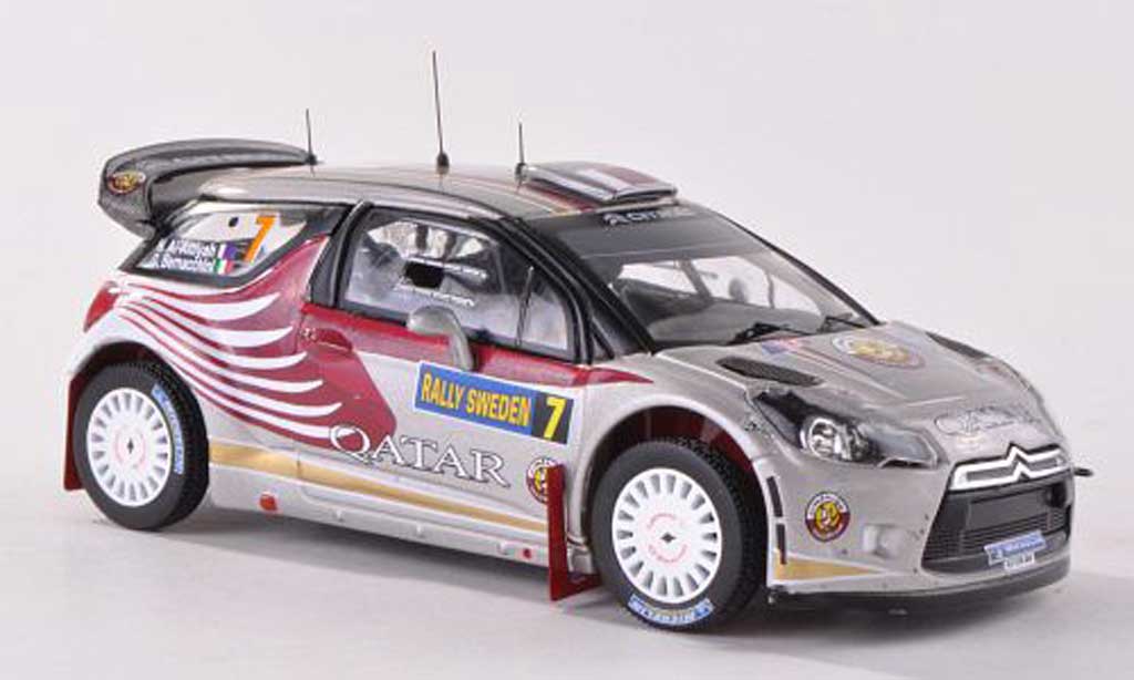 DS Automobiles DS3 WRC 2012 1/43 IXO WRC 2012 No.7 Qatar Rally Schweden N.Al-Attiyah/G.Bernacchini modellino in miniatura