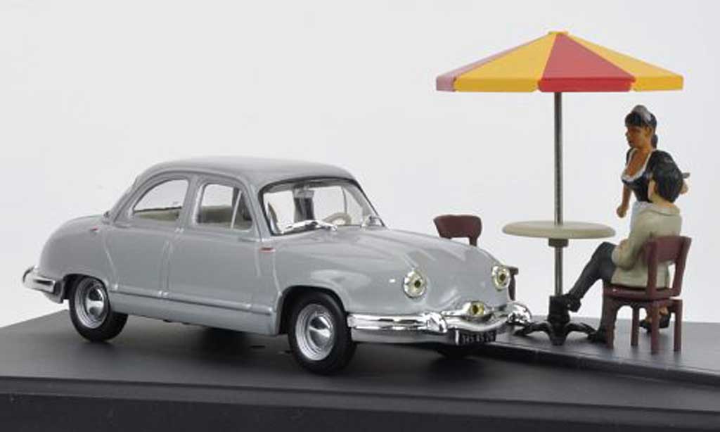 Panhard Dyna Z 1954 1/43 Hachette Z 1954 grigio Mini Diorama avec Figuren modellino in miniatura