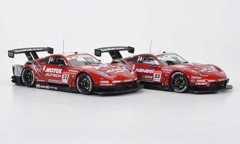 Nissan 350Z 1/43 Ebbro 2er-Set 350 Z: No.22 Motul + No.23 Xanavi Saisonfinale 4. November Super GT500 2007 modellino in miniatura