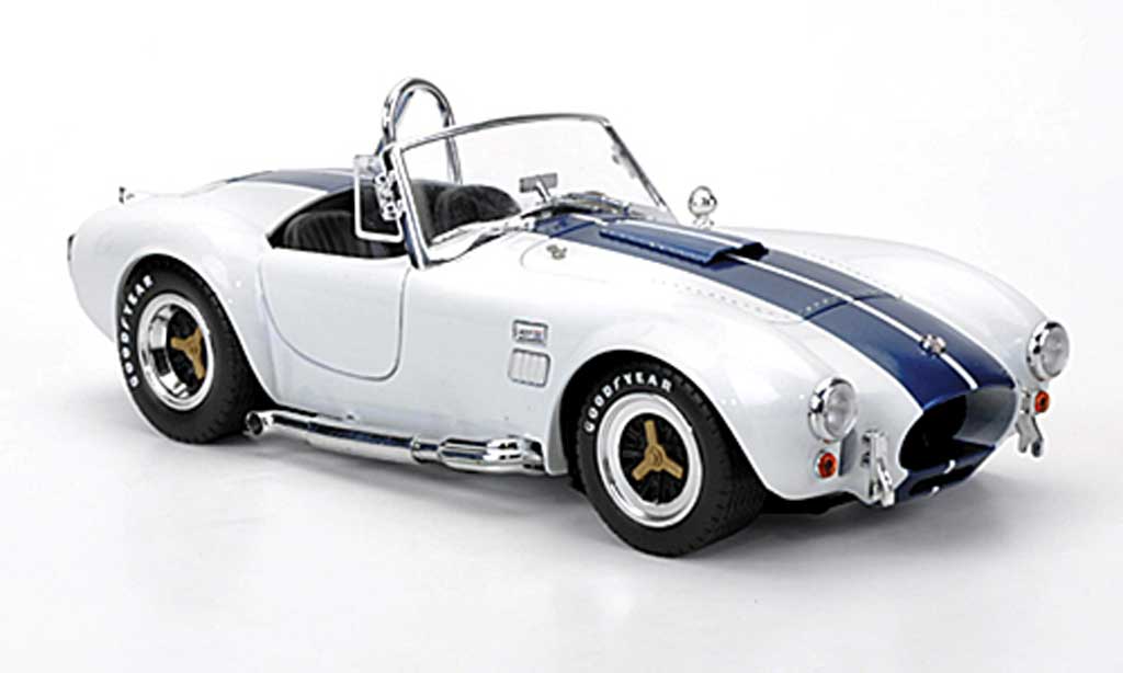 Shelby Ac Cobra 1/18 Shelby Collectibles 427 S/C bianco avec blueen bandes 1966 modellino in miniatura