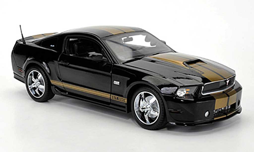 Shelby GT 350 2012 1/18 Shelby Collectibles 2012 nero avec goldenen bandes modellino in miniatura