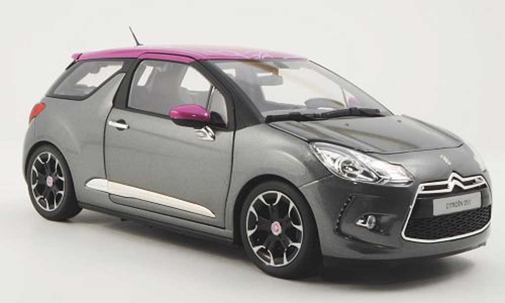 DS Automobiles DS3 1/18 Norev grigio/fuchsia 2011 modellino in miniatura