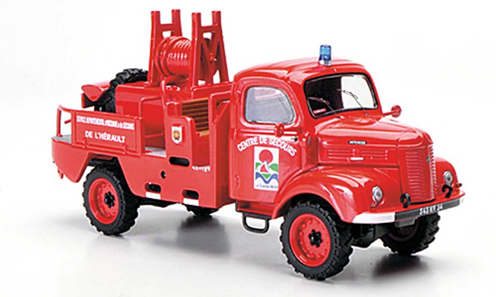 Hotchkiss PL 50 1/43 Eligor 4x4 CCFM Service Departemental d'Incendie & de Secours de l'Herault Feuerwehr modellino in miniatura