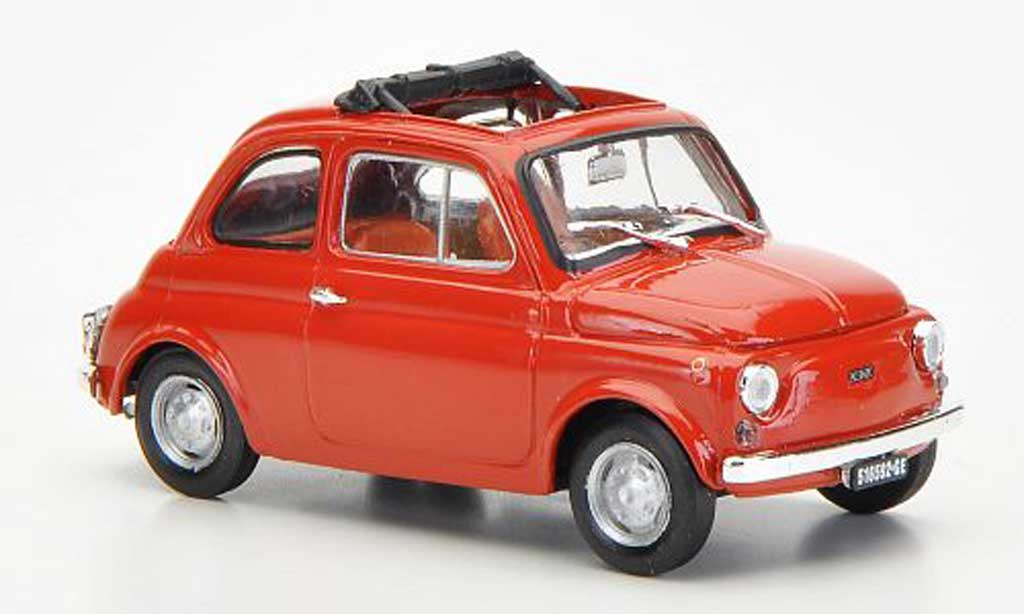 Fiat 500 R 1/43 Brumm R rossomarroneee ge?ffnetes Faltdach 1972 modellino in miniatura