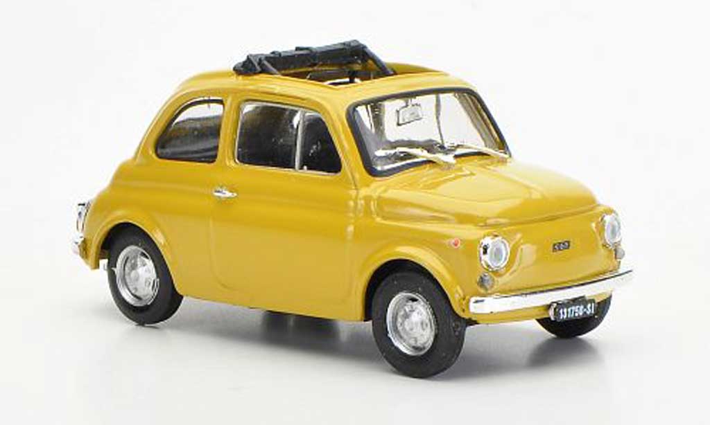Fiat 500 R 1/43 Brumm R beige ge?ffnetes Faltdach 1972 modellino in miniatura
