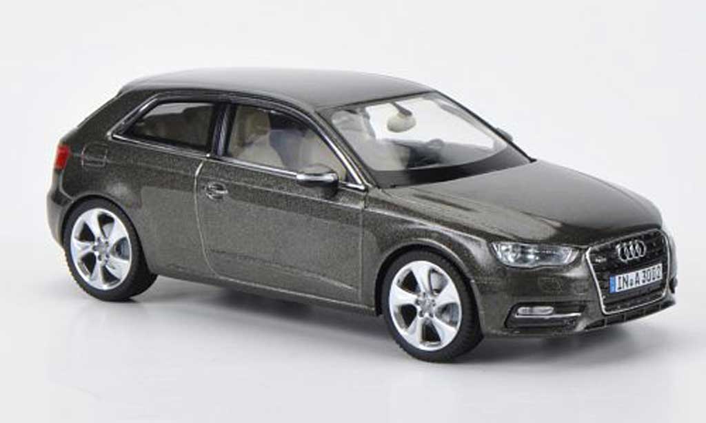Audi A3 1/43 Schuco grigio marronee 2012 modellino in miniatura
