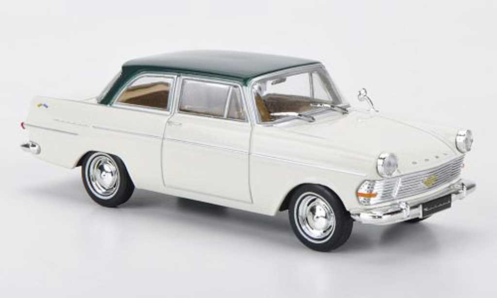 Opel Rekord 1/43 Hachette PII bianco/grun (ohne Magazin) 1960 modellino in miniatura