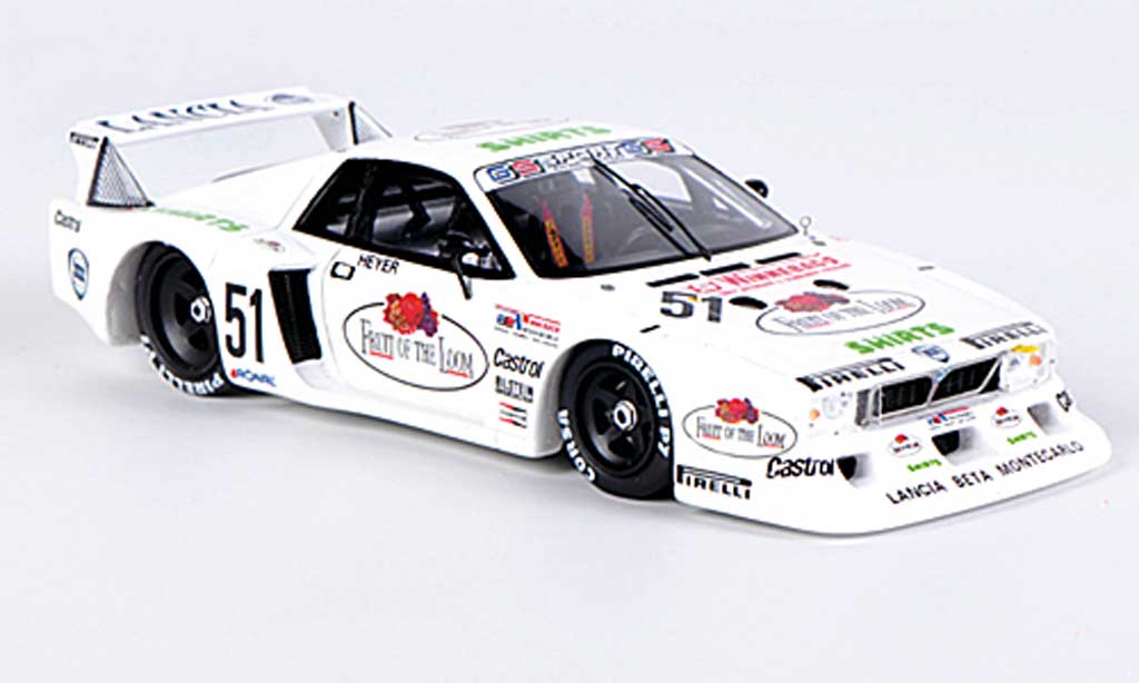Lancia Beta Monte Carlo 1/43 Spark Monte Carlo No.51 Fruit of the Loom H.Heyer DRM Zolder 1980 modellino in miniatura