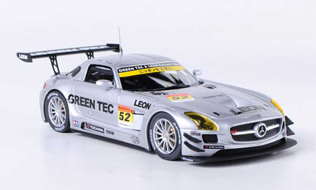 Mercedes SLS 1/43 Ebbro AMG No.52 Green Tec & Leon Super GT300 2012 H.Takeuchi/H.Kurosawa modellino in miniatura