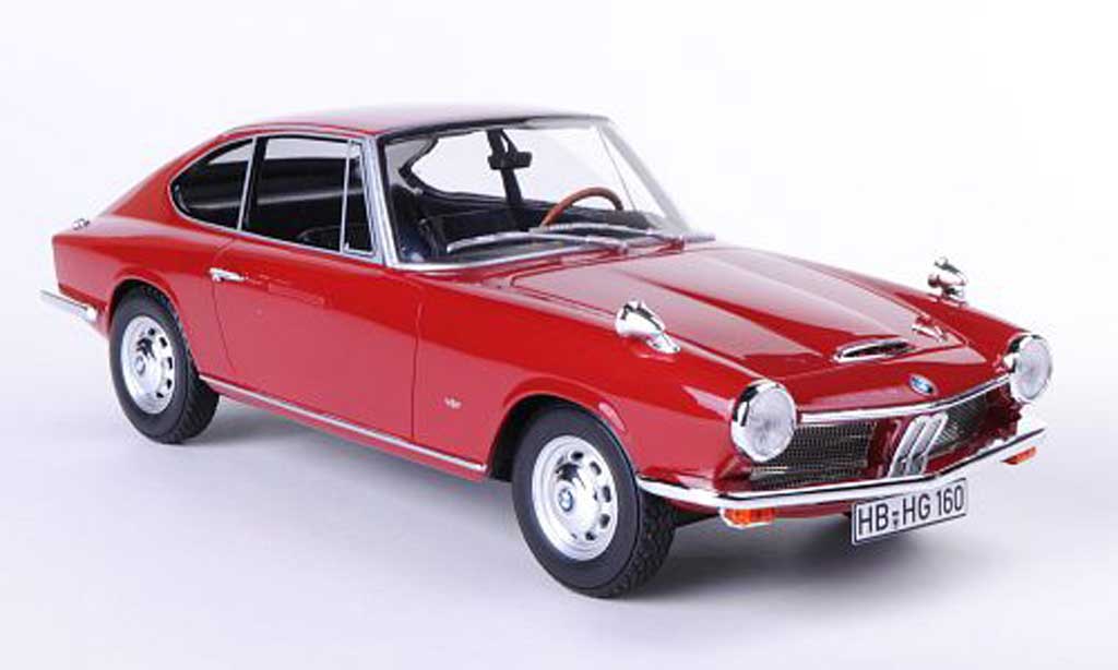 Bmw 1600 GT 1/18 BoS Models GT rosso 1968 modellino in miniatura