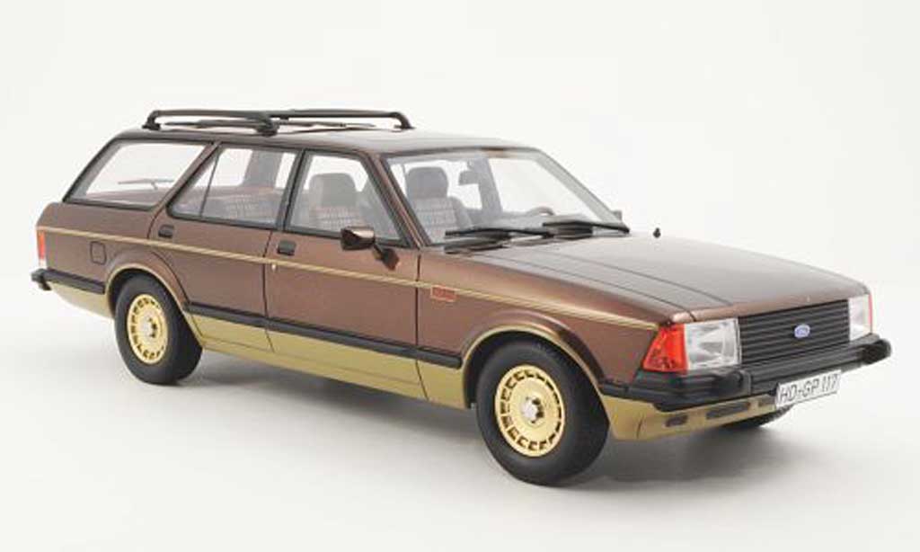 Ford Granada 1/18 BoS Models MKII Turnier Chasseur marroneee-met./gold limitierte Auflage 1.000 1980 modellino in miniatura