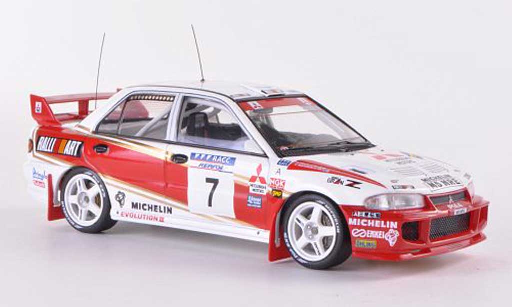 Mitsubishi Lancer Evolution III 1/43 HPI Evolution III No.7 RalliArt T.Makinen / J.Repo Rally Catalunya 1996 modellino in miniatura