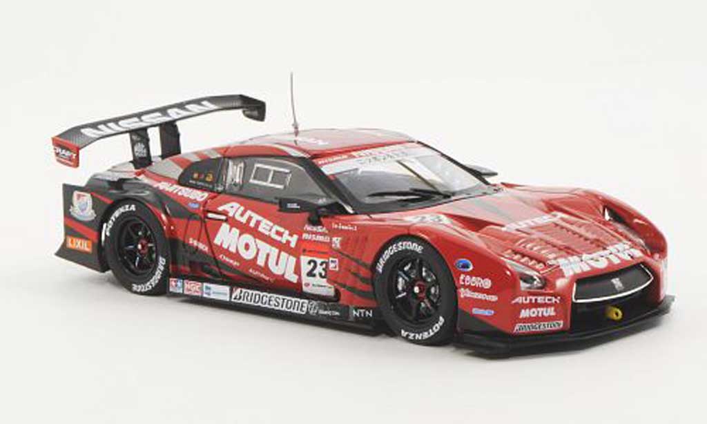 Nissan Skyline R35 1/43 Ebbro R35 GT-R No.23 Motul Autech S.Motoyama / M.Krumm Low Down Force Super GT500 2012 modellino in miniatura