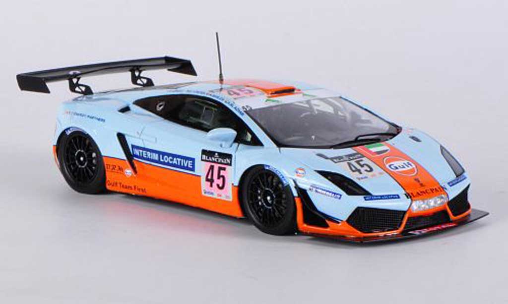 Lamborghini Gallardo LP600-4 1/43 Fujimi LP600-4 GT3 No.45 Gulf Racing A.Barles i /F.Fatien / K.A.Azhari / F.Giroix 24h Spa 2011 modellino in miniatura