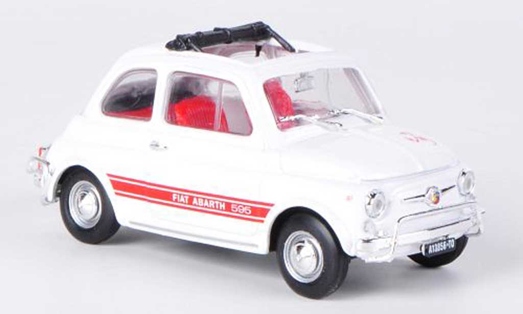 Fiat 595 1/43 Brumm Abarth LSS bianco/rosso offenes Faltdach 1965 modellino in miniatura