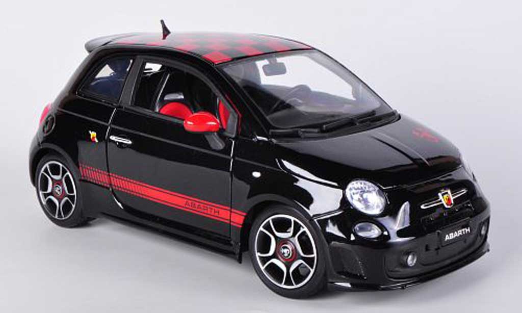 Fiat 500 Abarth 1/18 Burago Abarth nero/rosso 2008 modellino in miniatura
