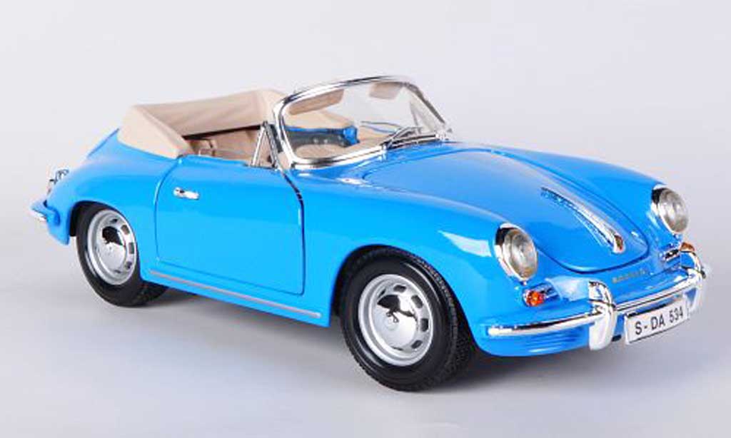 Porsche 356 1961 1/18 Burago 1961 B Cabriolet blu modellino in miniatura