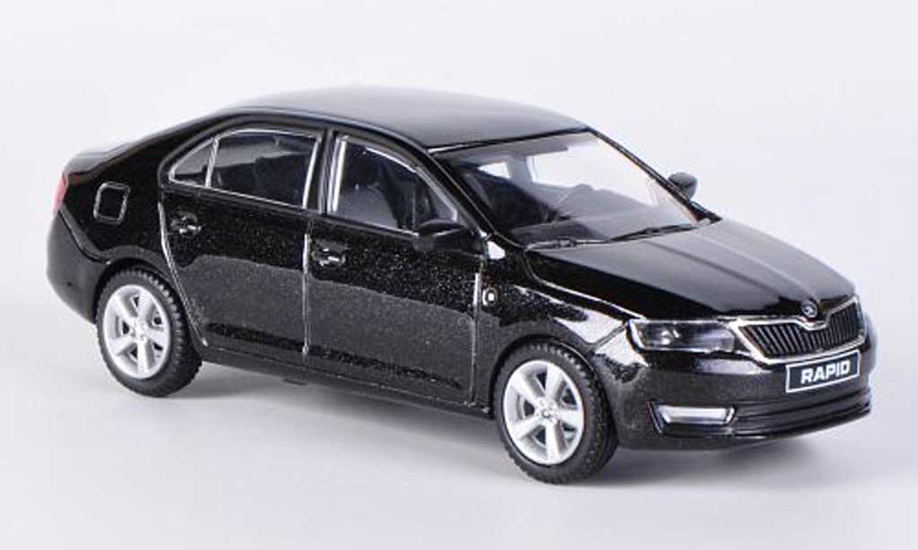 Skoda Rapid 1/43 Abrex nero 2012 modellino in miniatura
