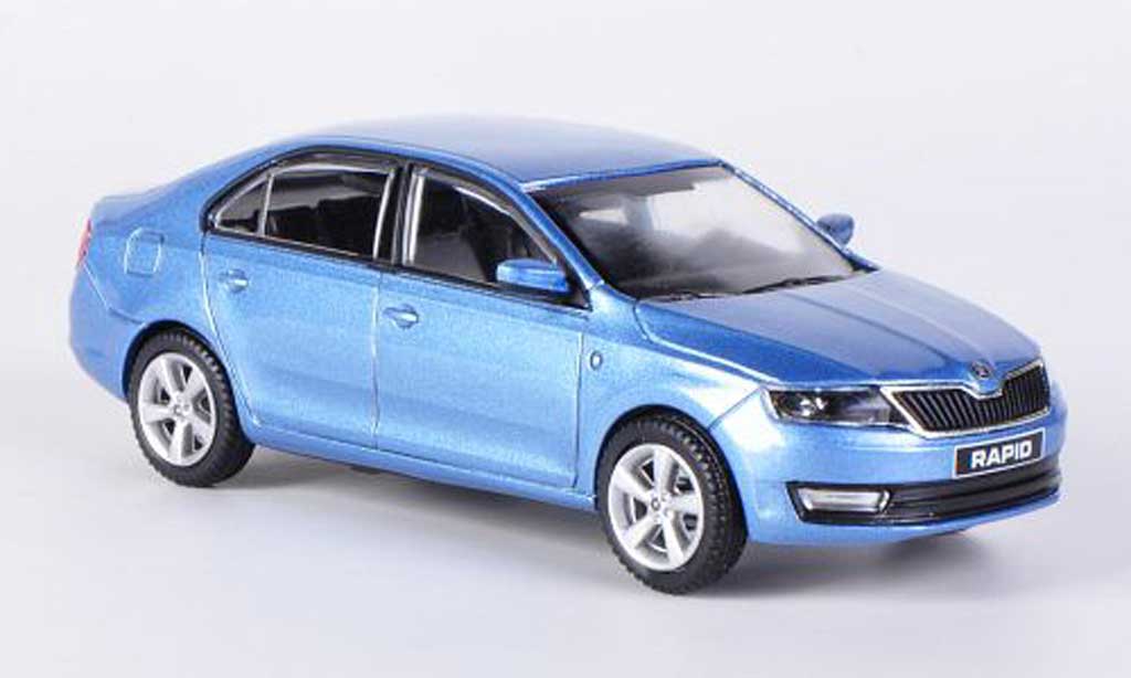 Skoda Rapid 1/43 Abrex blu 2012 modellino in miniatura