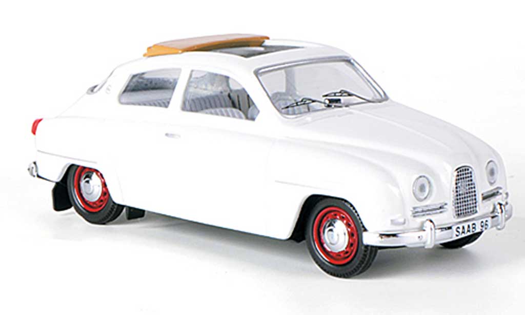 Saab 96 1/43 Skandinavisk bianco geoffnetes Faltdach 10 modellino in miniatura