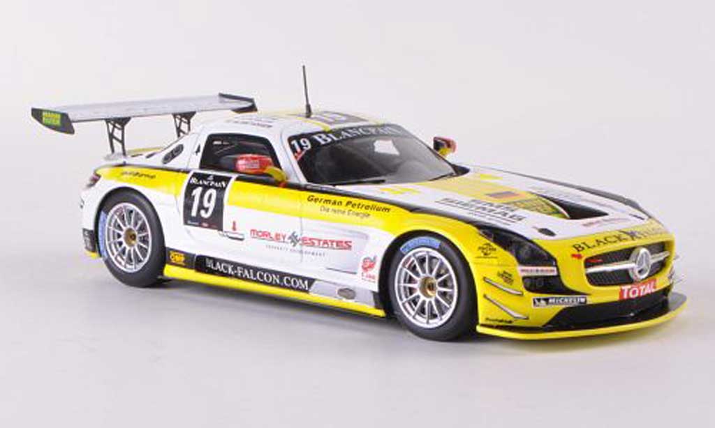 Mercedes SLS 1/43 Spark AMG GT3 No.19 Black Falcon 24h Spa 2012 O.Morley/K.Heyer/S.Rosler/M.Metzger modellino in miniatura