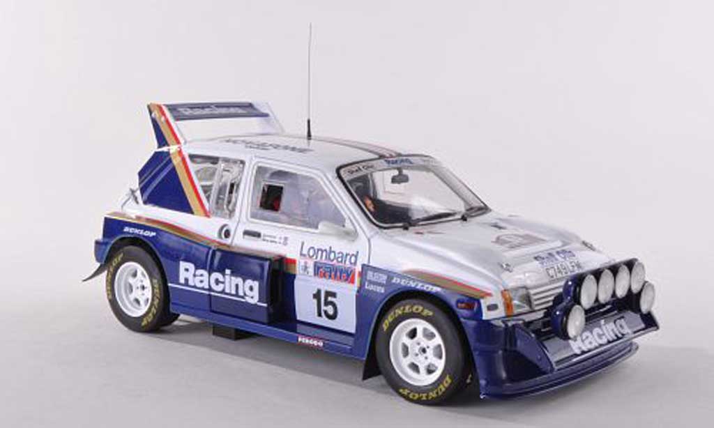 MG Metro 1/18 Sun Star 6R4 No.15 Rothmans RAC Rally 1986 J.McRae/I.Grindrod modellino in miniatura