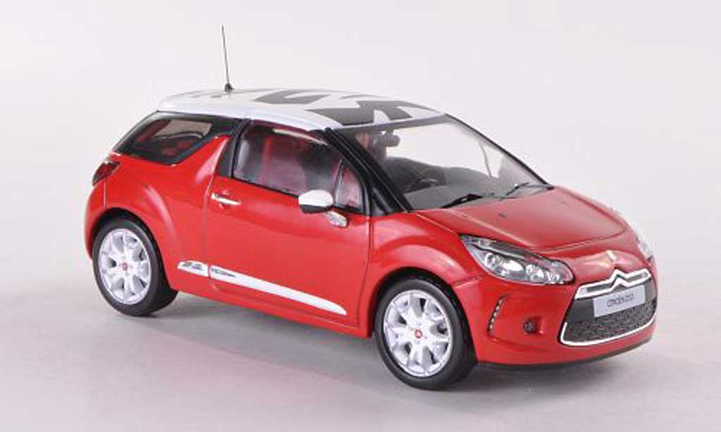 DS Automobiles DS3 1/43 IXO Sport Chic rosso/bianco 2011 modellino in miniatura